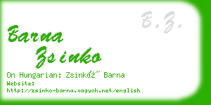 barna zsinko business card